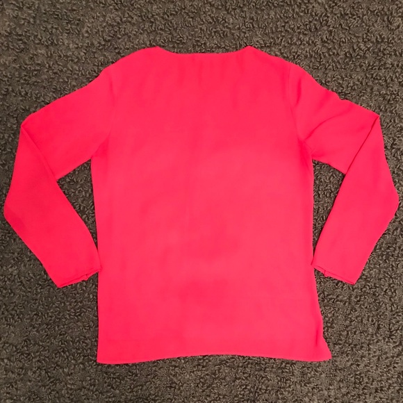 Pleione Long Sleeve Hot Pink Blouse - Picture 3 of 4